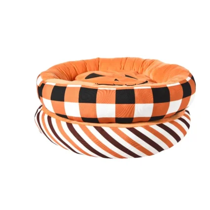 Pets Halloween Bed Soft Round Donut Pet Bed