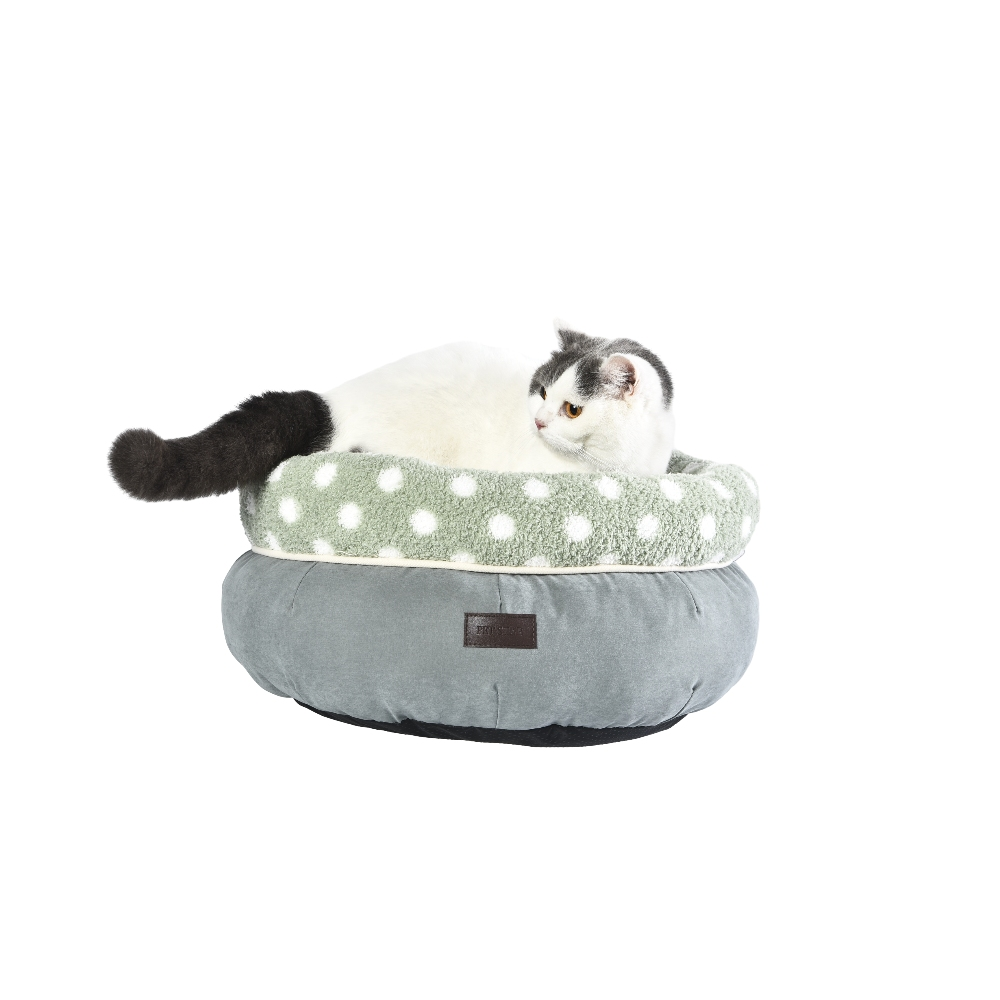 Round Plush Cat Cave Antibacterial Comfort Bed - Image 3