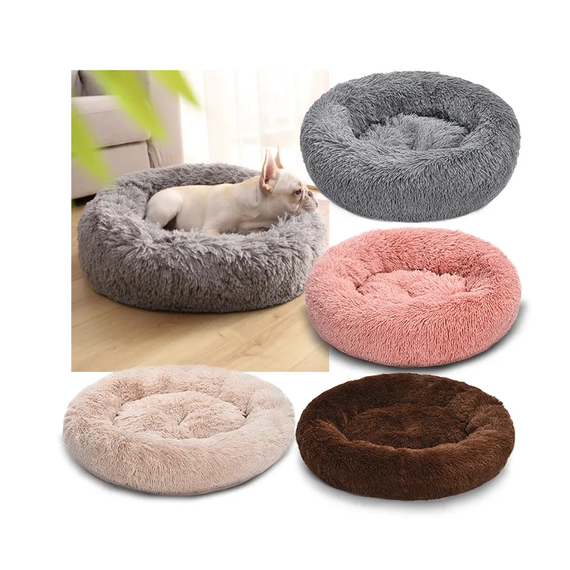 Overstock Pet Beds Donut Cat Bed Plush Round Dog Bed
