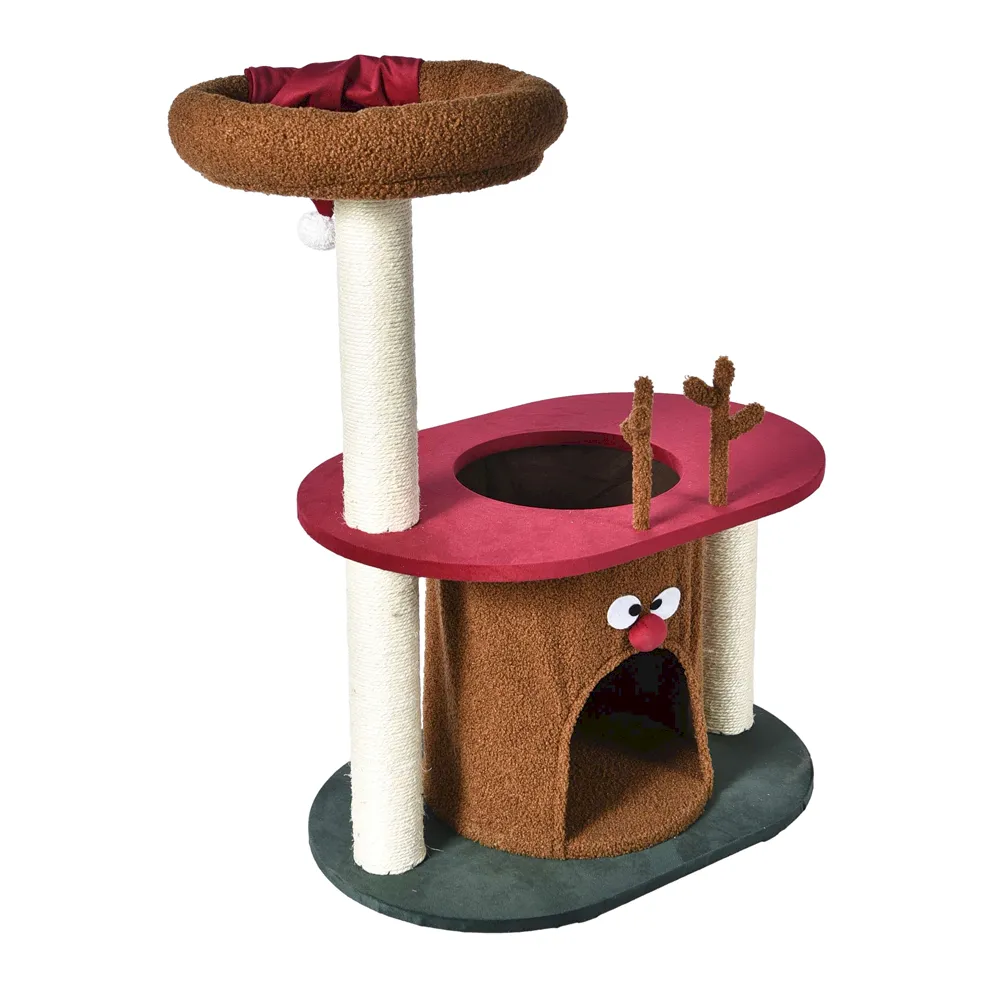 Cat Houses China Short Plush Christmas Cat Condo - Image 5