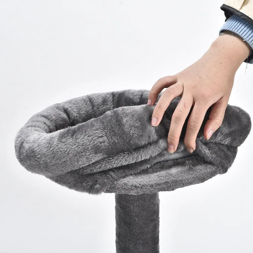 Cat Condo Grey Sisal Post Cat Trees With Spring Toy - Image 2