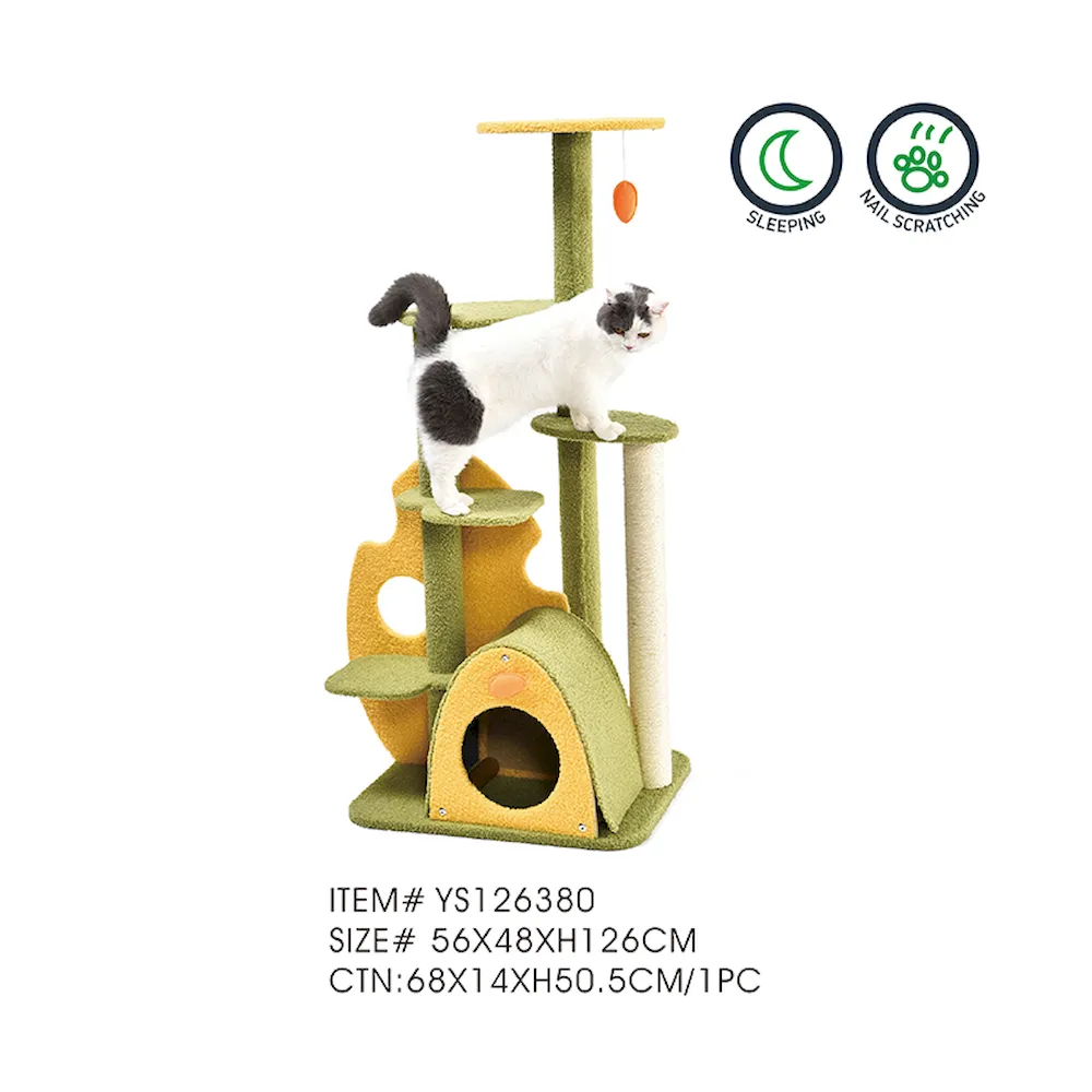 Green Cat Condo 50 Inch Tall Cat Tower House - Image 5