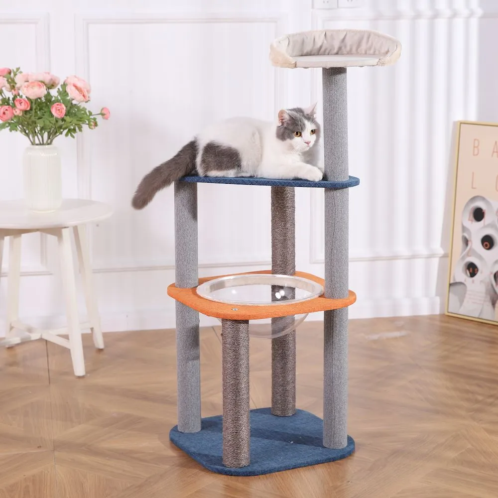 Small Cat Condo 3 Level Transparent Space Cabin Cat House - Image 6