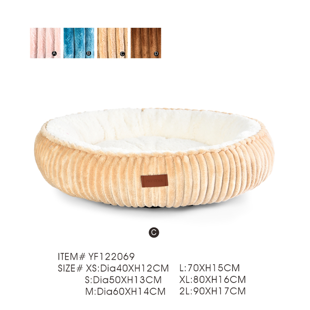 Round Dog Beds Flannel Fleece Pet Bed - Image 5
