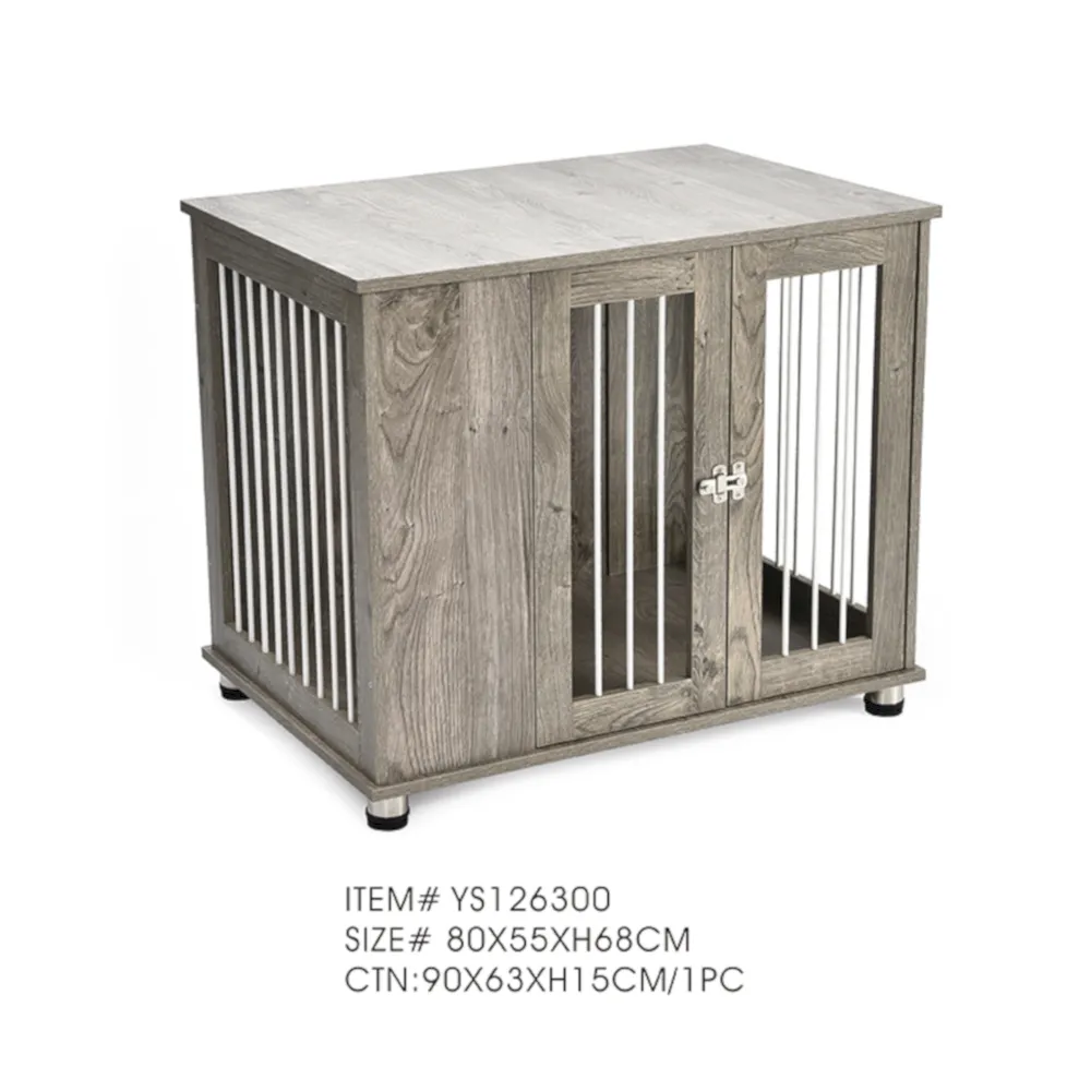 Wooden Dog Cages 2 In 1 Pet Furniture with Two Doors - Image 3
