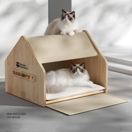Wooden House Cat Cave