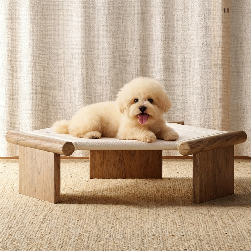 Solid Wood Marching Dog Bed