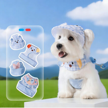 Cute Hat Saliva Towel Pet Harness Sets