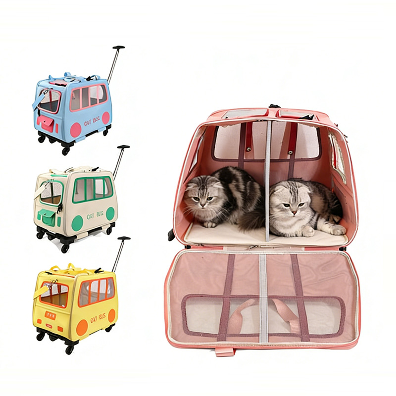 Detachable Pet Carrier Holds Two Cats