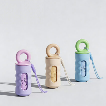 Cute Color Contrast Portable Pet Waste Dispenser