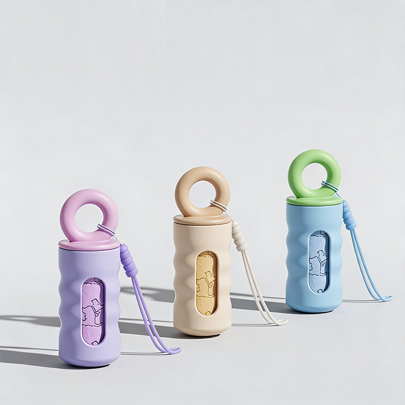 Cute Color Contrast Portable Pet Waste Dispenser