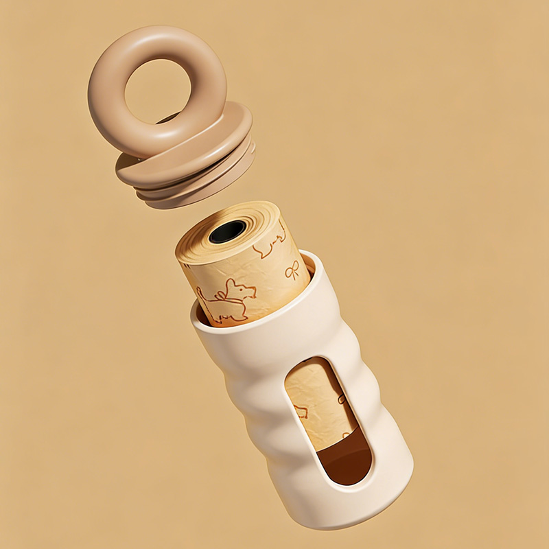 Cute Color Contrast Portable Pet Waste Dispenser