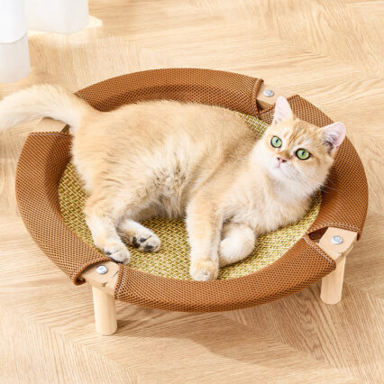 Summer Cooling Rattan Cat Bed