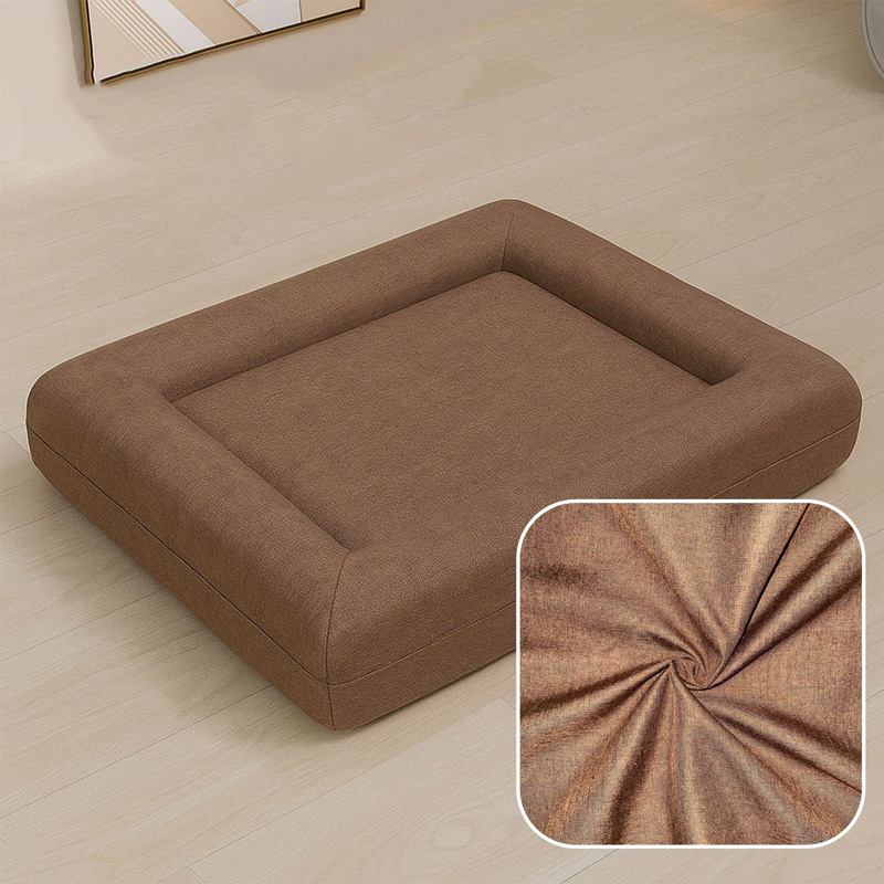 Rectangular Cotton-Linen Pet Bed