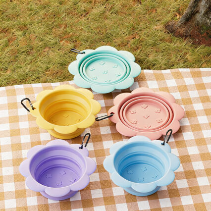Silicone Flower-Shaped Portable Folding Pet Bowl