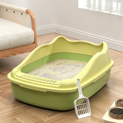 Cute Cat-Ear Style High-Sided Cat Litter Box