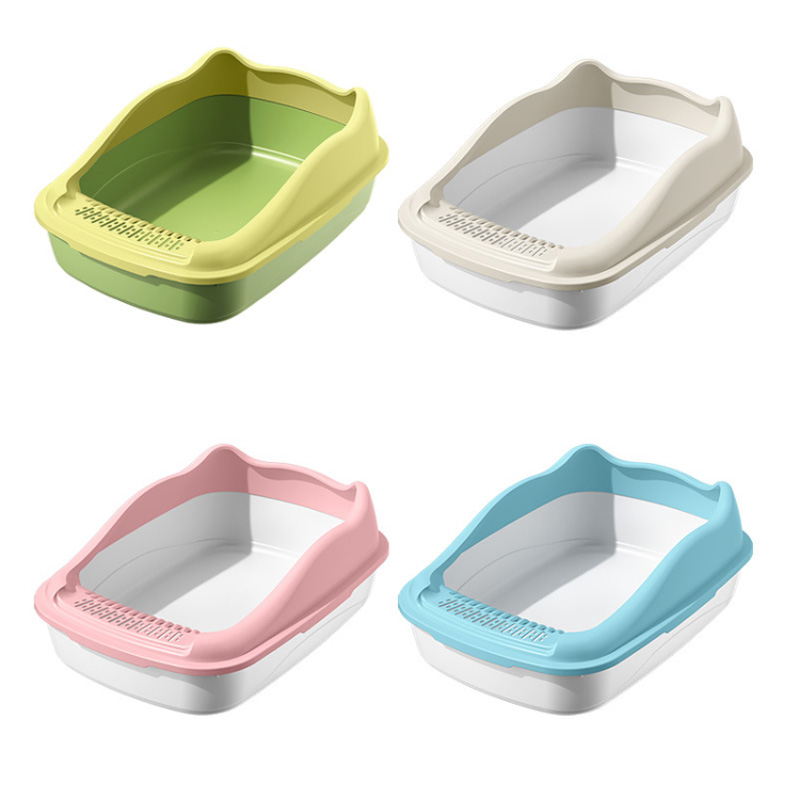 Cute Cat-Ear Style High-Sided Cat Litter Box