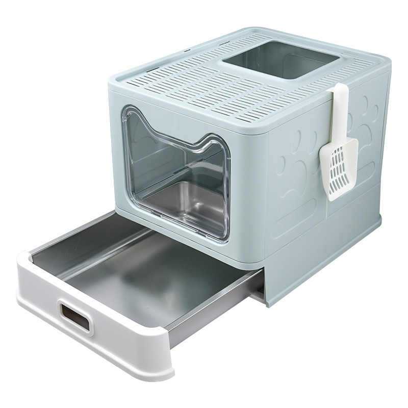 Drawer-Style Stainless Steel Cat Litter Box