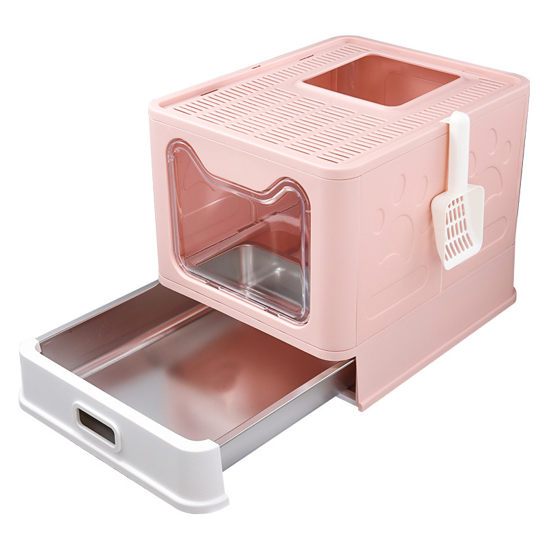 Drawer-Style Stainless Steel Cat Litter Box