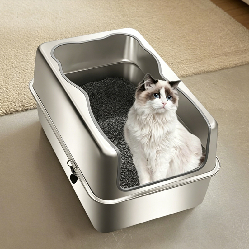 Extra-Large Stainless Steel Cat Litter Box
