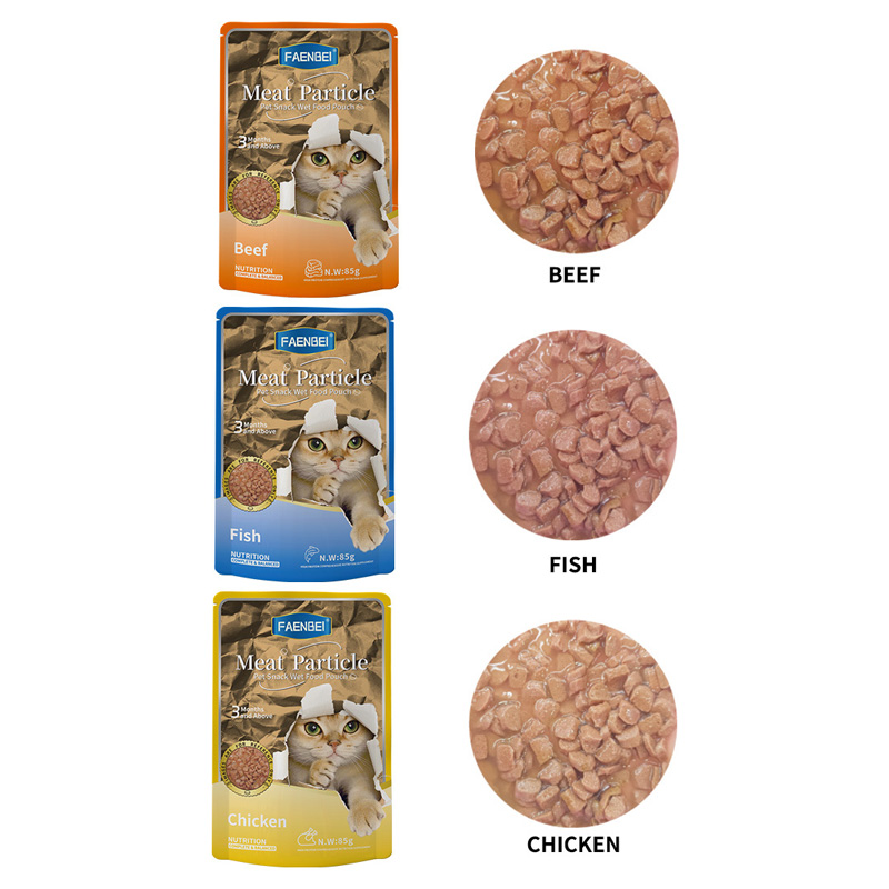 FAENBEI Meat Particle Pet Snack Wet Food Pouch