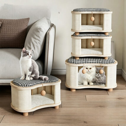 Shoe Bench with Hidden Cat Bed