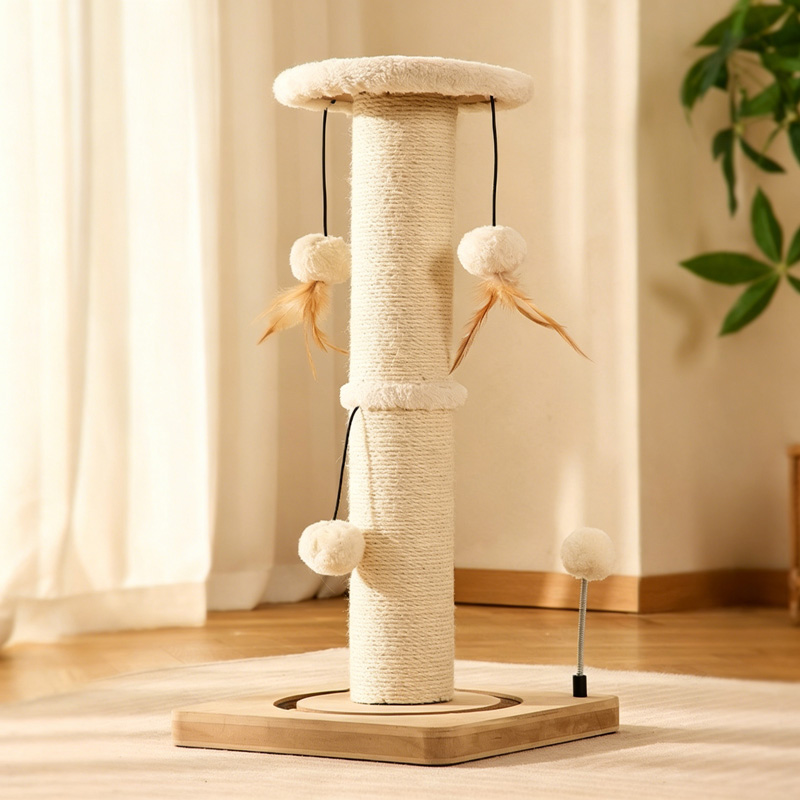 Small Vertical Rubberwood Cat Tree