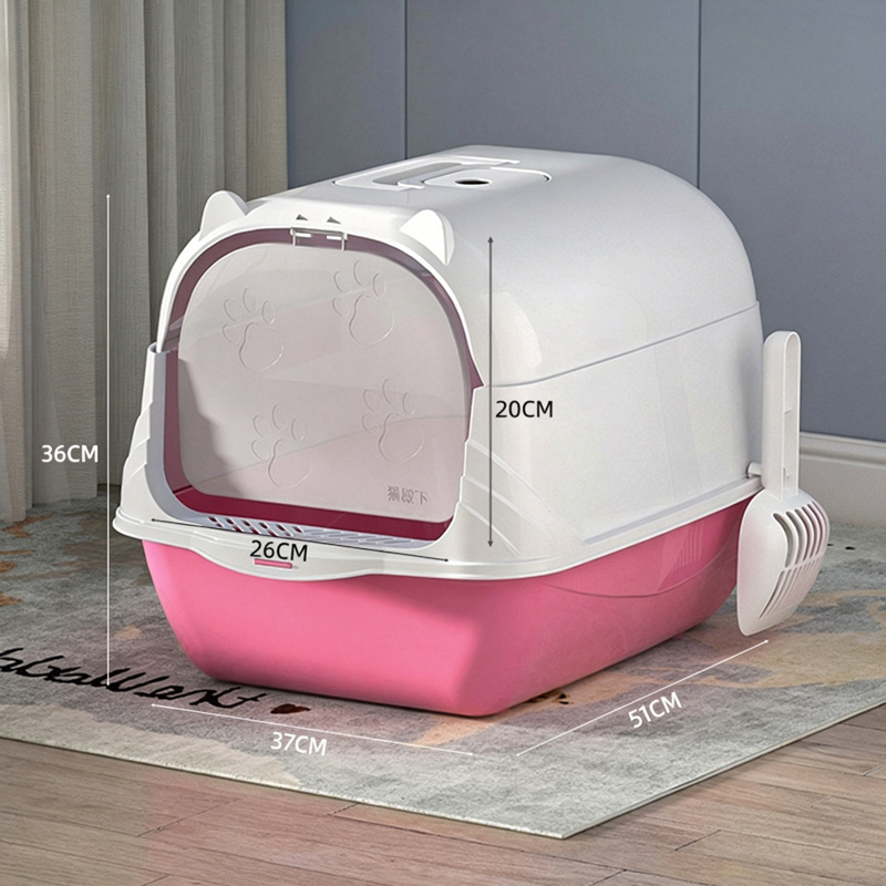 XL Enclosed Cat Litter Box with Flip Lid & Scoop