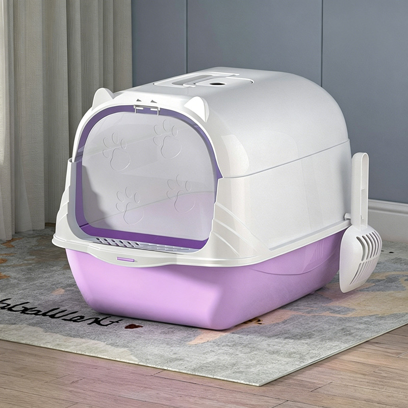 XL Enclosed Cat Litter Box with Flip Lid & Scoop