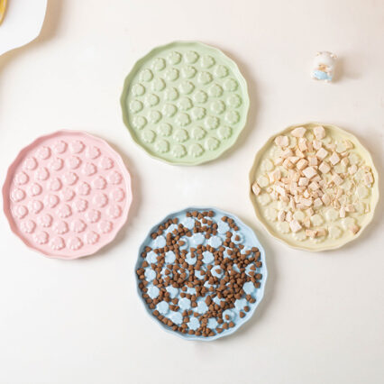 Ceramic Paw-Print Cat Licking Plate