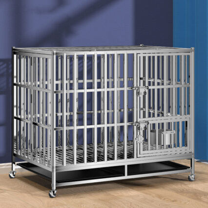 Foldable Stainless Steel Square-Tube Dog Cage