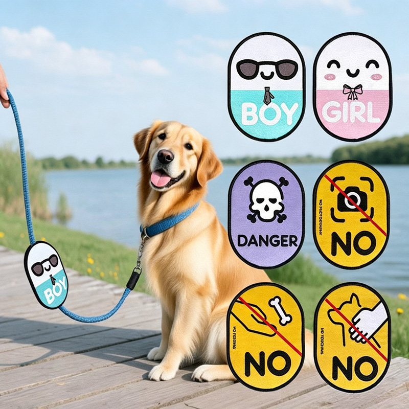 Pet Leash Velcro Social Identity Patch