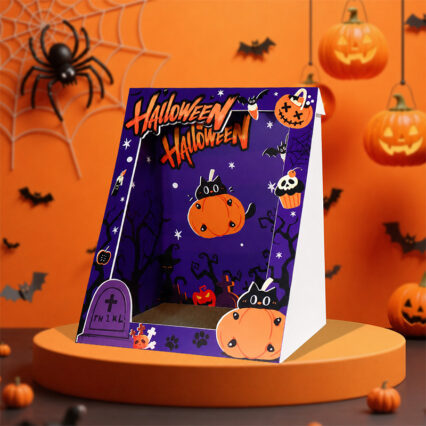 Halloween Cat Scratching Oil Painting & Cat Bed