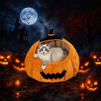 Halloween Pumpkin Cat Bed