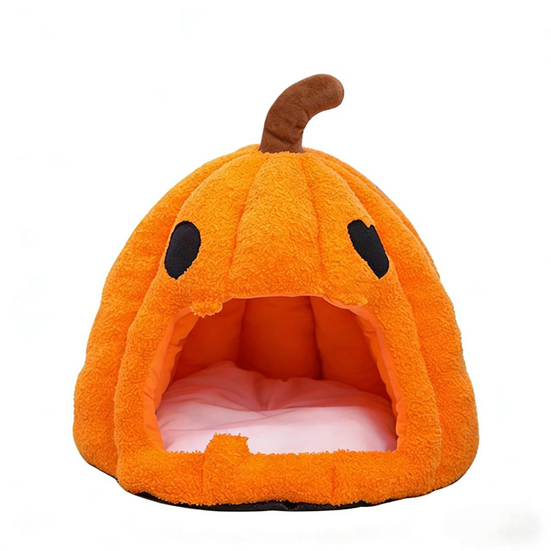 Halloween Warm Pumpkin Cat Bed