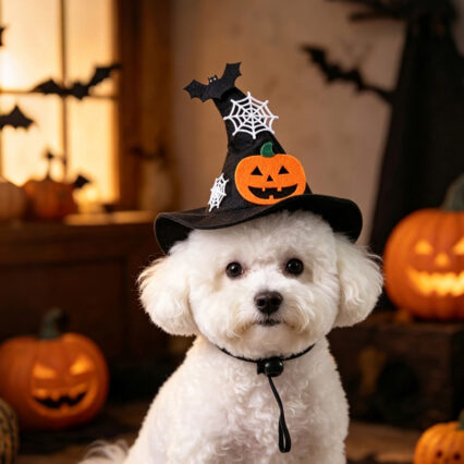 Halloween Pumpkin Spider Web Bat Decor Pet Hat