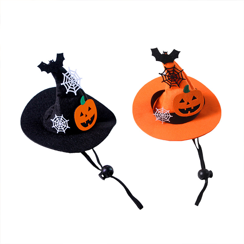 Halloween Pumpkin Spider Web Bat Decor Pet Hat