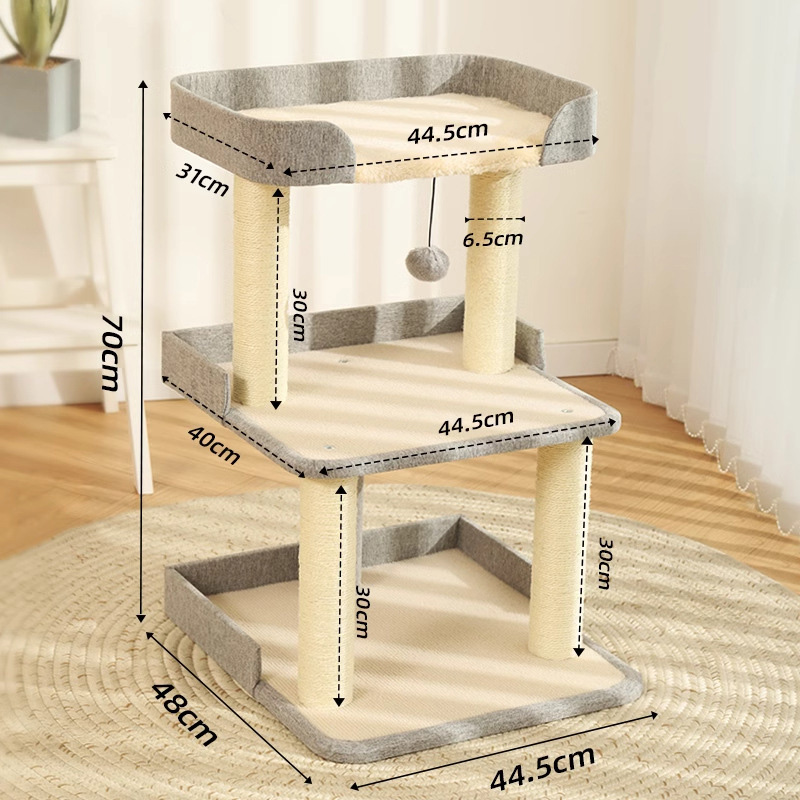 Minimalist 3-Tier Cat Bed and Climbing Frame