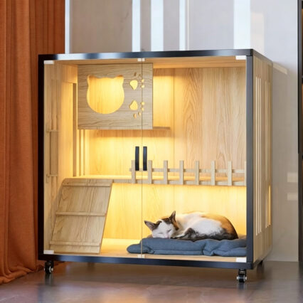 Spacious Wooden Pet Villa for Home Use