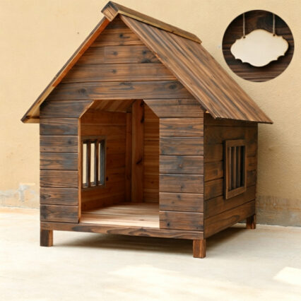 Outdoor Weather-Resistant Solid Wood Pet House