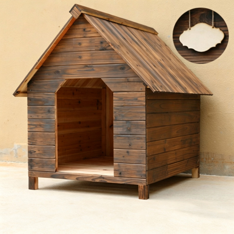 Outdoor Weather-Resistant Solid Wood Pet House