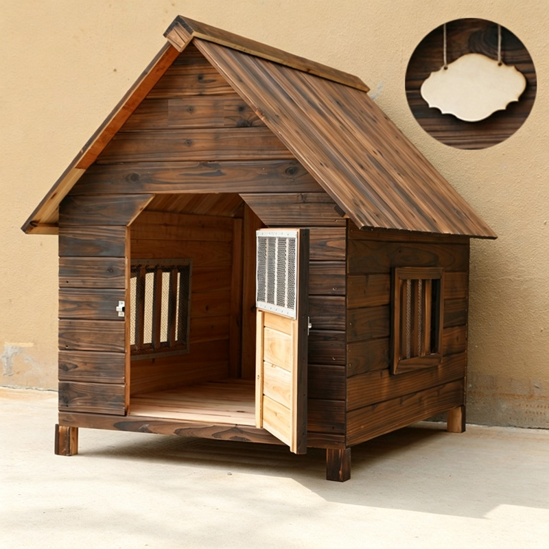 Outdoor Weather-Resistant Solid Wood Pet House