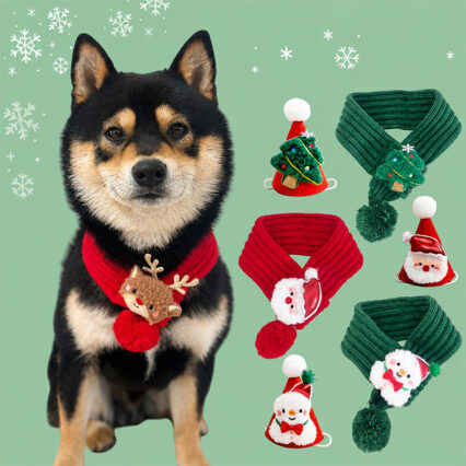 Christmas Knitted Scarf Set for Dogs