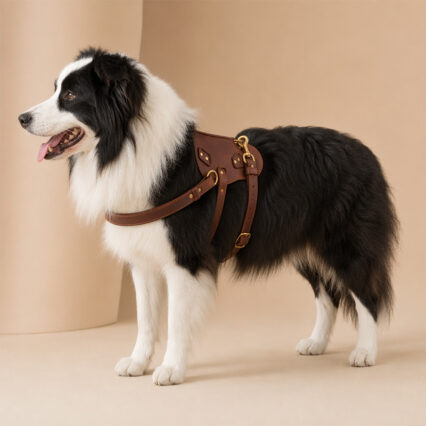 Genuine Cowhide Leather Dog Collars Harness