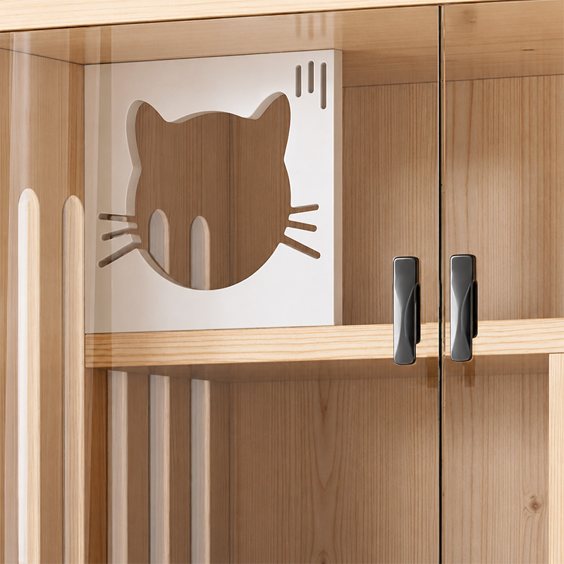 Indoor Cat House with Free-Roaming Space