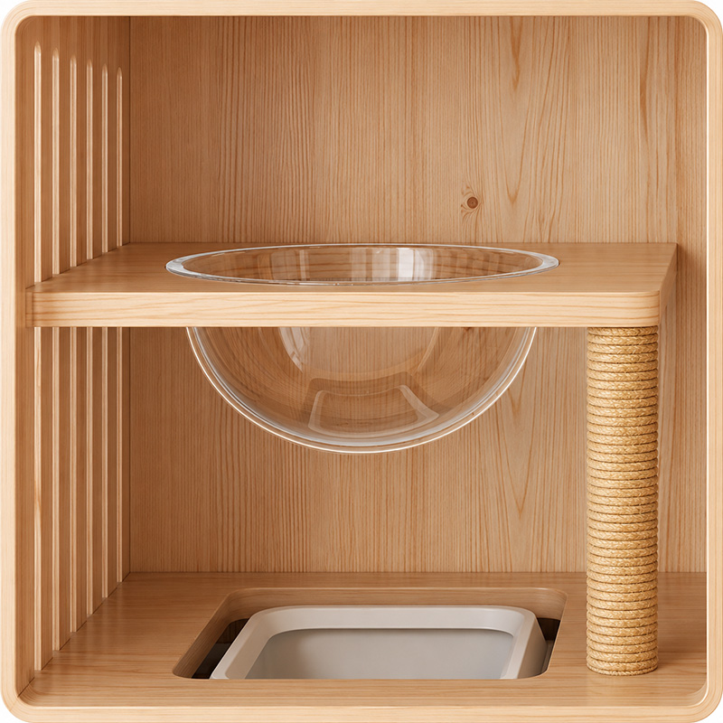 Indoor Cat House with Free-Roaming Space