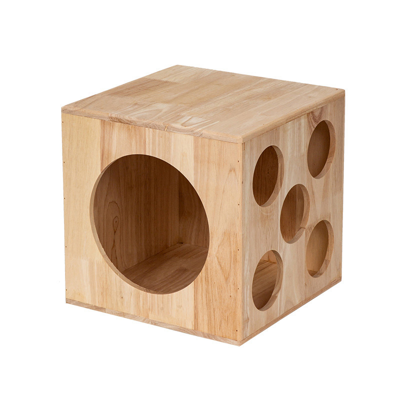 Solid Wood Tunnel Cat House