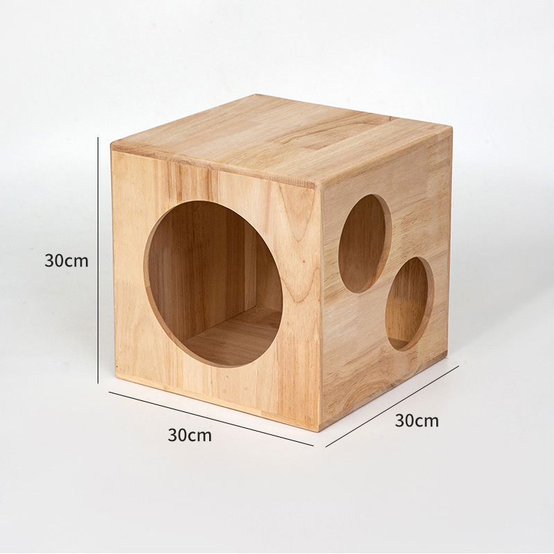 Solid Wood Tunnel Cat House