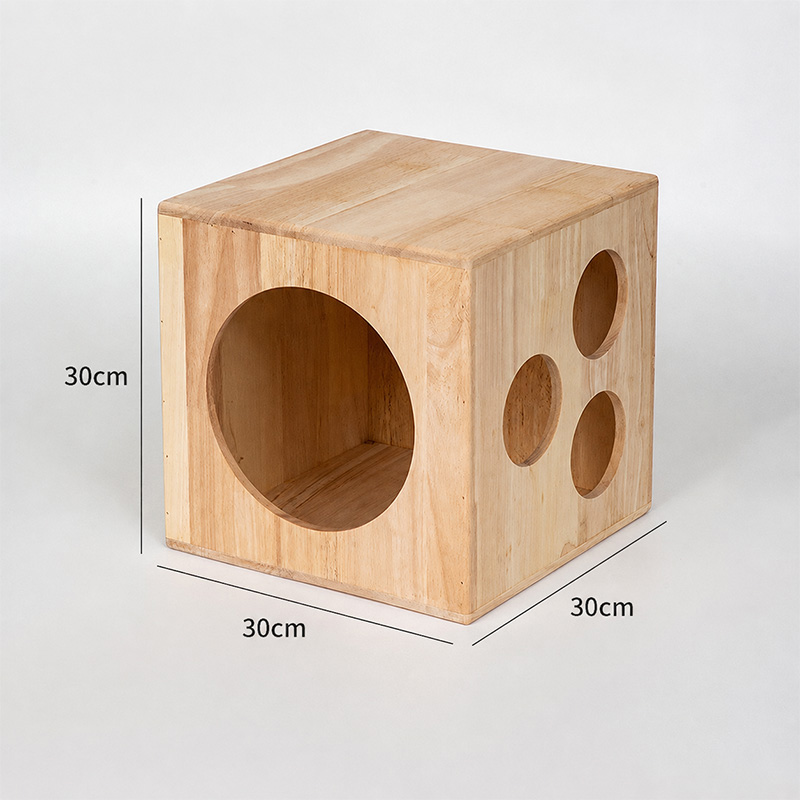 Solid Wood Tunnel Cat House