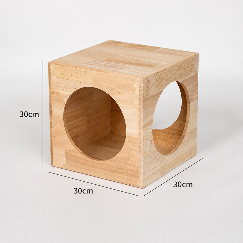 Solid Wood Tunnel Cat House